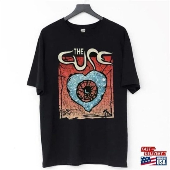 Other - Black Graphic T-Shirt with Heart Design